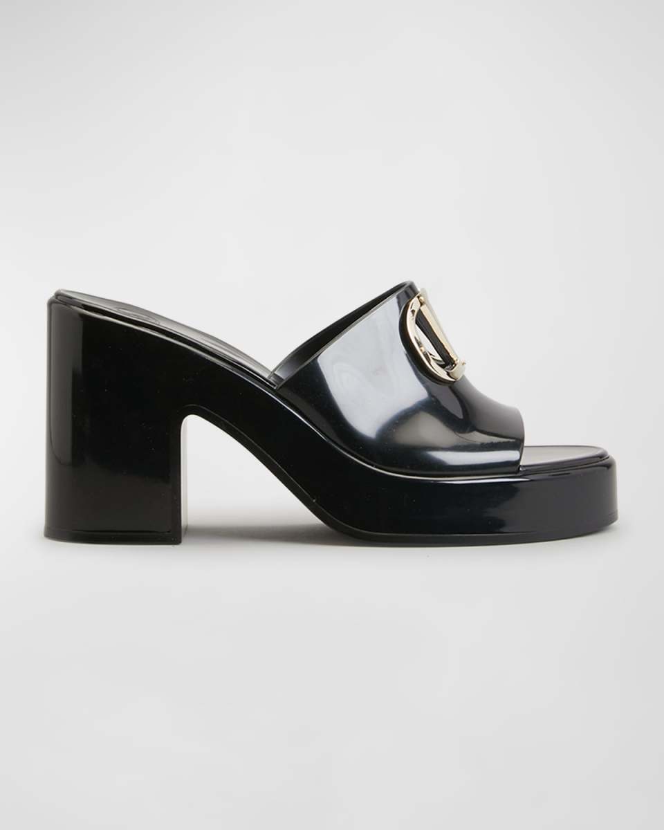 VLogo Medallion Chunky Slide Sandals